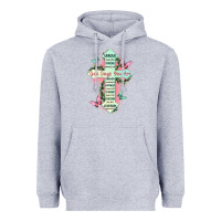 Heather Grey god says you are cross Heavyweight Hoodie - JahusDesignShop