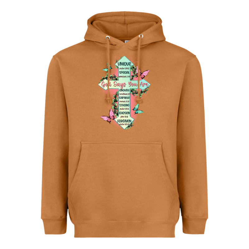 God Says You Are Cross Heavyweight Hoodie by JahusDesignShop | Teevron