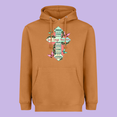 God Says You Are Cross Heavyweight Hoodie Designed By Jahusdesignshop