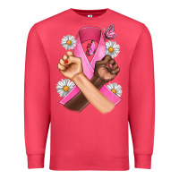 Cardinal Breast Cancer Fist Daisy Butterfly Premium Sweatshirt - Artiststas