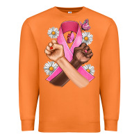 Carrot Breast Cancer Fist Daisy Butterfly Premium Sweatshirt - Artiststas
