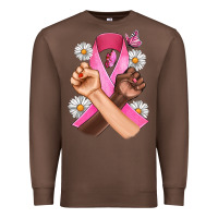 Chestnut Breast Cancer Fist Daisy Butterfly Premium Sweatshirt - Artiststas