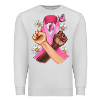 Dove Grey Breast Cancer Fist Daisy Butterfly Premium Sweatshirt - Artiststas