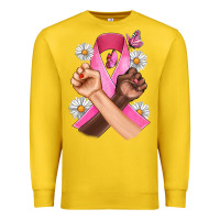 Lemon Breast Cancer Fist Daisy Butterfly Premium Sweatshirt - Artiststas