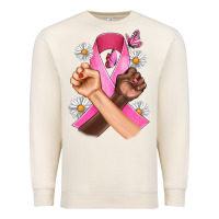 Sandshell Breast Cancer Fist Daisy Butterfly Premium Sweatshirt - Artiststas