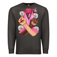 Smoke Breast Cancer Fist Daisy Butterfly Premium Sweatshirt - Artiststas