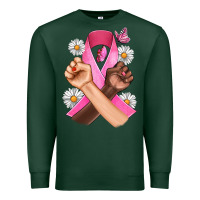 Sports Green Breast Cancer Fist Daisy Butterfly Premium Sweatshirt - Artiststas