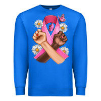 True Royal Breast Cancer Fist Daisy Butterfly Premium Sweatshirt - Artiststas