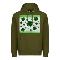 Army Green shamrock Premium Hoodie - MaliasSmallBusiness