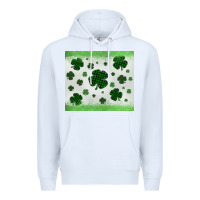 White shamrock Premium Hoodie - MaliasSmallBusiness