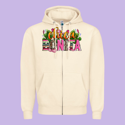 Chica Bonita Zipper Hoodie Designed By Zillion Design Studio
