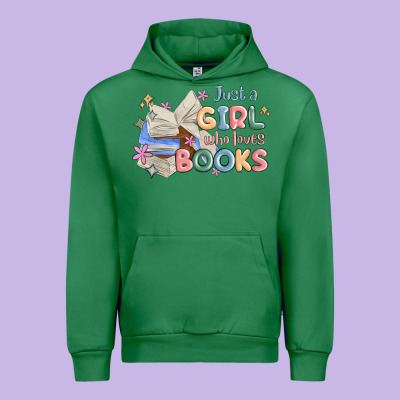 Just A Girl Who Loves Books Urban Hoodie Designed By Maliassmallbusiness