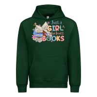 Forest Green just a girl who loves books Urban Hoodie - MaliasSmallBusiness