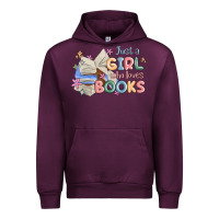 Mauve Wine just a girl who loves books Urban Hoodie - MaliasSmallBusiness