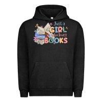 Pigment Black just a girl who loves books Urban Hoodie - MaliasSmallBusiness