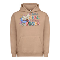 Pigment Burro just a girl who loves books Urban Hoodie - MaliasSmallBusiness