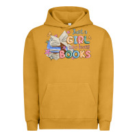 Pigment Peanut Butter just a girl who loves books Urban Hoodie - MaliasSmallBusiness