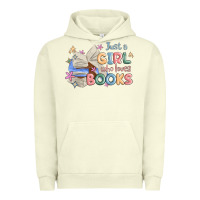 Pigment Pistachio just a girl who loves books Urban Hoodie - MaliasSmallBusiness