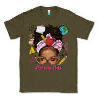 Army Green afro messy bun teacherlife Classic Tee - texasbilliewilder