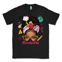 Black afro messy bun teacherlife Classic Tee - texasbilliewilder