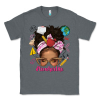 Charcoal Heather afro messy bun teacherlife Classic Tee - texasbilliewilder