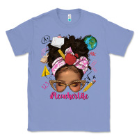 Colony Blue afro messy bun teacherlife Classic Tee - texasbilliewilder