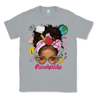Heather Grey afro messy bun teacherlife Classic Tee - texasbilliewilder