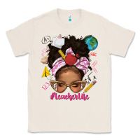 Natural afro messy bun teacherlife Classic Tee - texasbilliewilder
