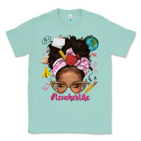 Seafoam afro messy bun teacherlife Classic Tee - texasbilliewilder