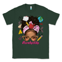 Sports Green afro messy bun teacherlife Classic Tee - texasbilliewilder