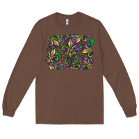 Chestnut Mardi Gras Fleur De Lis Long Sleeve Tee - RanaPortraitStore