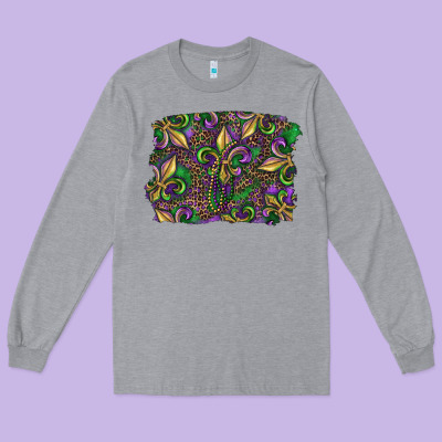 Long Sleeve Tee Mardi Gras Fleur De Lis