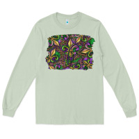 Matcha Mardi Gras Fleur De Lis Long Sleeve Tee - RanaPortraitStore