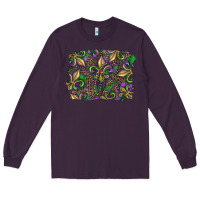 Plum Mardi Gras Fleur De Lis Long Sleeve Tee - RanaPortraitStore
