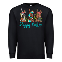 Black happy easter leopard cowhide turquoise cactus bunny's Premium Sweatshirt - JahusDesignShop
