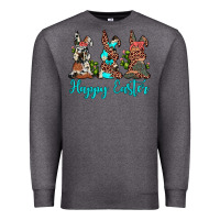 Charcoal Heather happy easter leopard cowhide turquoise cactus bunny's Premium Sweatshirt - JahusDesignShop