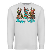 Dove Grey happy easter leopard cowhide turquoise cactus bunny's Premium Sweatshirt - JahusDesignShop
