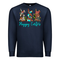 Navy happy easter leopard cowhide turquoise cactus bunny's Premium Sweatshirt - JahusDesignShop