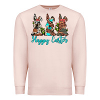 Pale Pink happy easter leopard cowhide turquoise cactus bunny's Premium Sweatshirt - JahusDesignShop