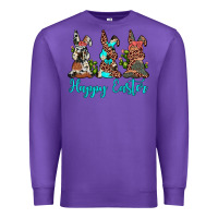 Purple happy easter leopard cowhide turquoise cactus bunny's Premium Sweatshirt - JahusDesignShop