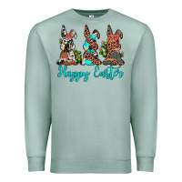 Seafoam happy easter leopard cowhide turquoise cactus bunny's Premium Sweatshirt - JahusDesignShop