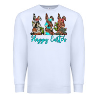 White happy easter leopard cowhide turquoise cactus bunny's Premium Sweatshirt - JahusDesignShop
