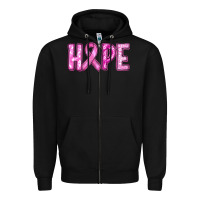 Black breast cancer hope Zipper Hoodie - RanaPortraitStore