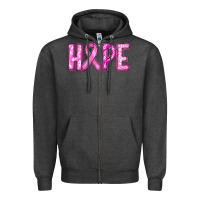 Charcoal Heather breast cancer hope Zipper Hoodie - RanaPortraitStore