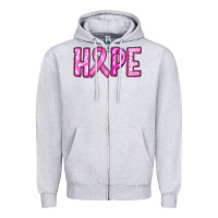 Heather Grey breast cancer hope Zipper Hoodie - RanaPortraitStore
