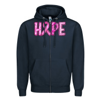 Navy breast cancer hope Zipper Hoodie - RanaPortraitStore