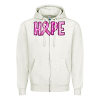 Oatmeal Heather breast cancer hope Zipper Hoodie - RanaPortraitStore