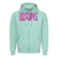 Seafoam breast cancer hope Zipper Hoodie - RanaPortraitStore