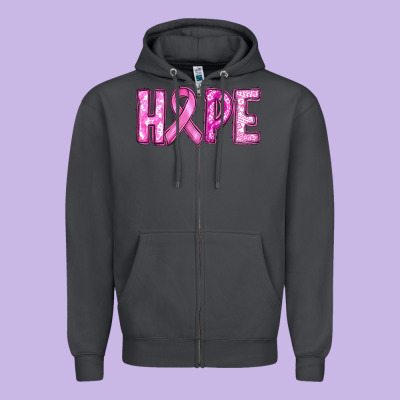 Breast Cancer Hope Zipper Hoodie Designed By Ranaportraitstore