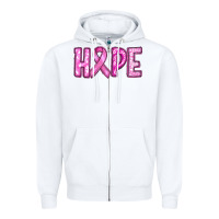 White breast cancer hope Zipper Hoodie - RanaPortraitStore